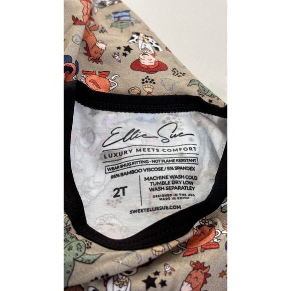 Ellie Sue Toy Story Round Up Gang Bamboo Pajamas Toddler Size 2T New - Picture 8 of 9